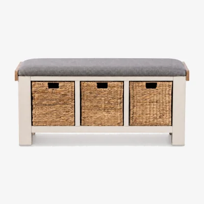 Barker and Stonehouse Witney Upholstered Hall Bench 110X35X50Cm, Neutral Wood | Barker & Stonehouse