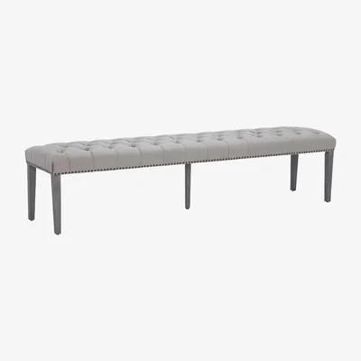 Barker and Stonehouse Ophelia 200cm Low Bench, Grey Velvet | Barker & Stonehouse