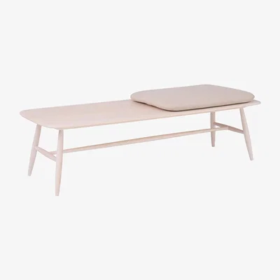 Barker and Stonehouse L.Ercolani Von Bench with Cushion, Neutral Ash Wood | Ercol