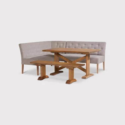Barker and Stonehouse Medina LHF Corner Bench, Grey | Barker & Stonehouse