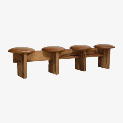 Barker and Stonehouse Hewn Long Bench 227x45x49cm, Brown Oak | Barker & Stonehouse