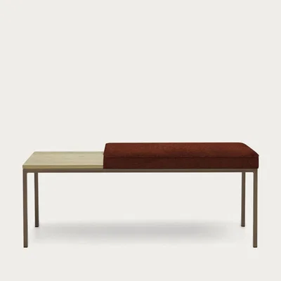Bombinate.com Fire Red Cube Bench Wool Line