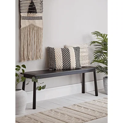 Cox and Cox Bergen Oak Bench - Black