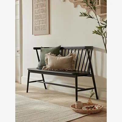 Cox and Cox Spindle Back Bench - Black