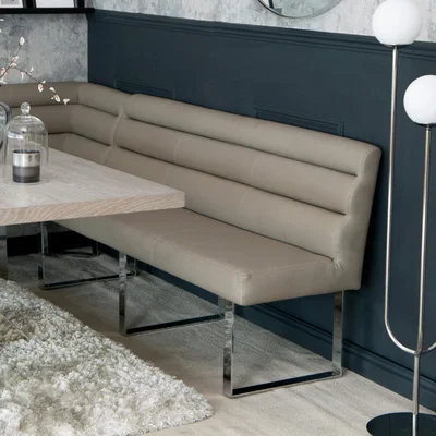 Chiltern Oak Furniture Milan Chrome & Oak 2.2m Bench with Back