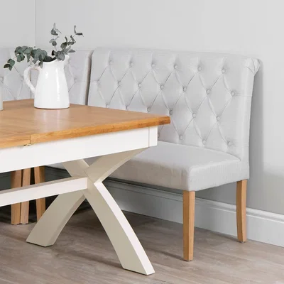 Chiltern Oak Furniture Torino Beige 120cm Scroll Back Bench