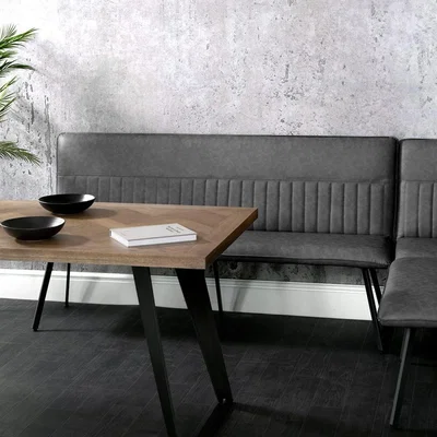 Chiltern Oak Furniture Industrial Grey 180cm Bench
