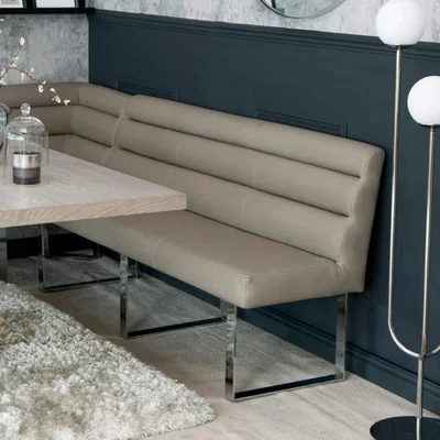 Chiltern Oak Furniture Milan Chrome & Oak 1.8m Bench with Back