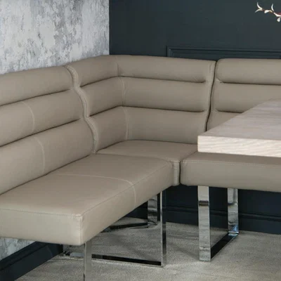 Chiltern Oak Furniture Milan Chrome & Oak Corner Bench