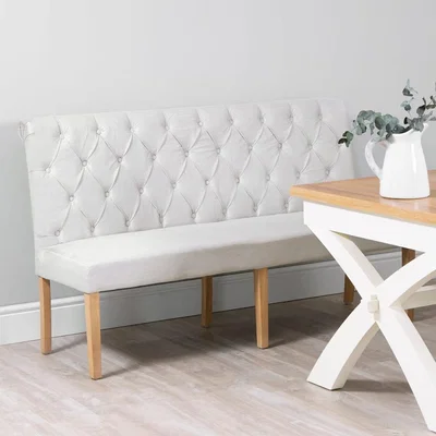 Chiltern Oak Furniture Torino Beige 170cm Scroll Back Bench