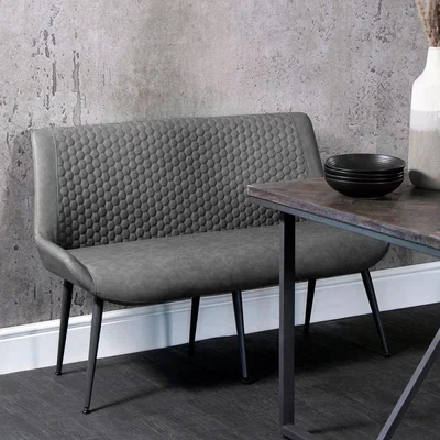 Chiltern Oak Furniture Industrial Grey 130cm Honeycomb Pattern Bench