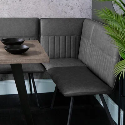 Chiltern Oak Furniture Industrial Grey Corner Bench