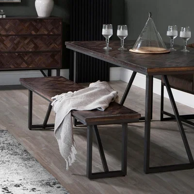 Chiltern Oak Furniture Shoreditch Industrial 1.6m Dining Bench