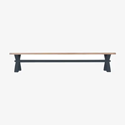 Chiltern Oak Furniture Suffolk Midnight Grey Painted Oak Large Cross Bench