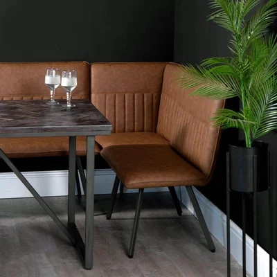 Chiltern Oak Furniture Industrial Tan Corner Bench