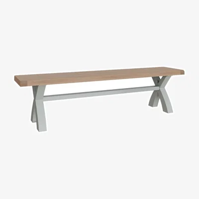 Chiltern Oak Furniture Suffolk Grey Painted Oak 1.85m Dining Bench