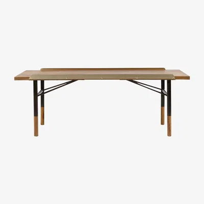The Conran Shop Table Bench Walnut & Brass Small