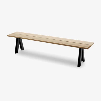 The Conran Shop Overlap Bench in Steel & Anthracite Black By Skagerak
