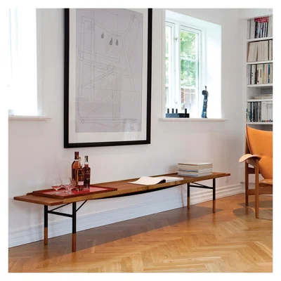 The Conran Shop Table Bench Walnut & Brass Large