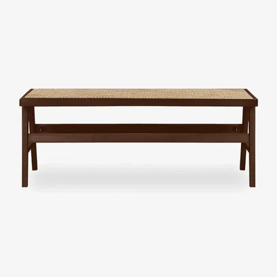 Cult Furniture Cleo Wooden Dining Bench, Cane & Walnut