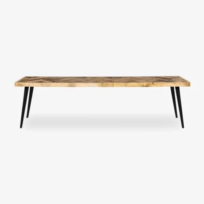 Cult Furniture Conner Large Herringbone Dining Bench, Light Mango Wood