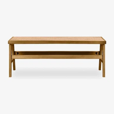 Cult Furniture Cleo Wooden Dining Bench, Cane & Natural
