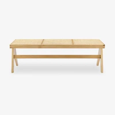 Cult Furniture Lambert Dining Bench, Cane & Oak