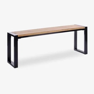 Cult Furniture Gastro Dining Bench, Elm Wood & Black Matte
