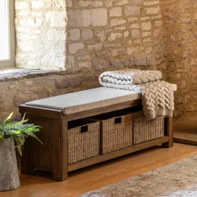 Dunelm Cedar & Sage Harrison Hallway Bench