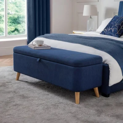 Dunelm Return - Astrid Linen Storage Bench, Blue