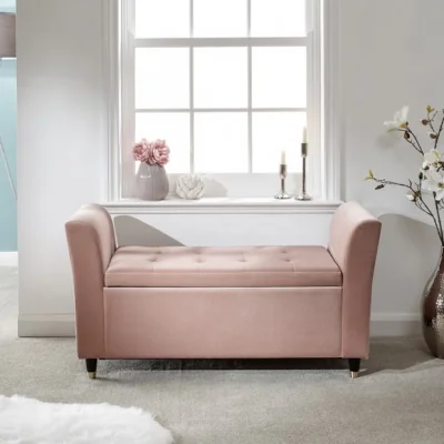 Dunelm Return - Genoa Chenille Window Seat, Pink