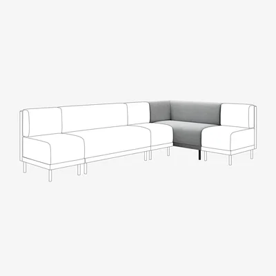 Dunelm Mae Corner Dining Bench, Vintage Velvet