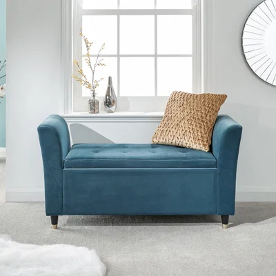 Dunelm Genoa Chenille Window Seat Teal (Blue)