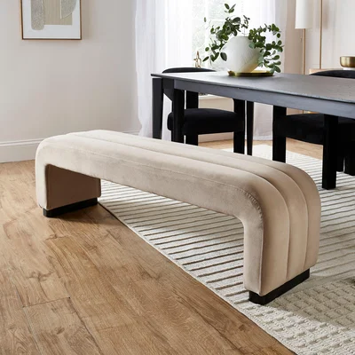 Dunelm Lucilla Dining Bench, Velvet Mink