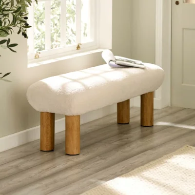 Dunelm Freya Boucle Low Bench