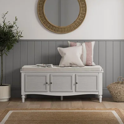 Dunelm Ariella Storage Bench, Warm Stone Stone