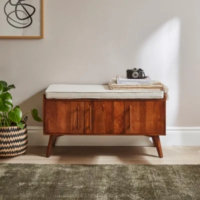 Dunelm Maxton Storage Bench, Mango Wood
