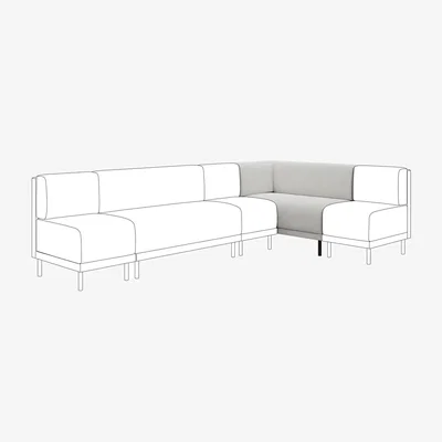 Dunelm Mae Corner Dining Bench, Textured Weave