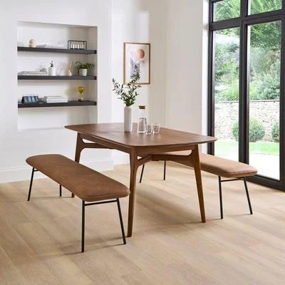 Dunelm Barker Dining Bench, Faux Leather
