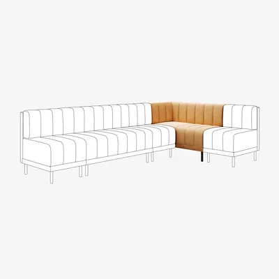Dunelm Amali Corner Dining Bench, Vintage Velvet