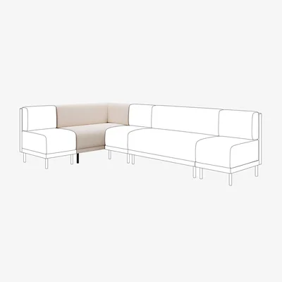 Dunelm Mae Corner Dining Bench, Textured Weave