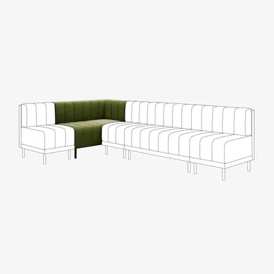 Dunelm Amali Corner Dining Bench, Matte Plush Velvet