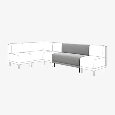 Dunelm Mae Long Dining Bench, Vintage Velvet