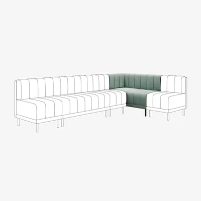 Dunelm Amali Corner Dining Bench, Vintage Velvet
