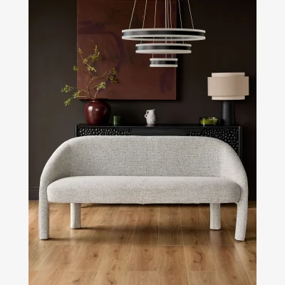 Danetti Easton light grey fabric dining bench