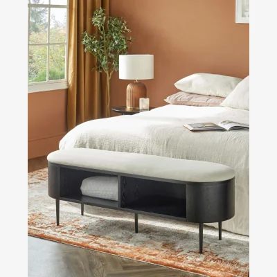 Danetti Manhattan ivory dual tone fabric bench