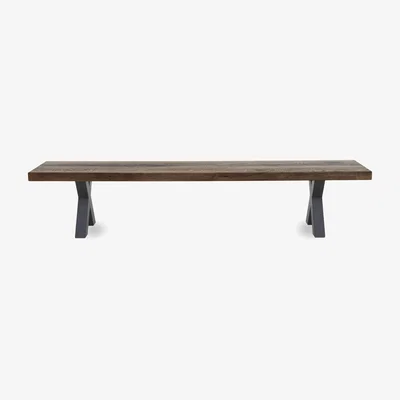 Furniture Village Bodahl - Njord Dining Bench with Metal X-Shaped Legs - 260-cm - Desert