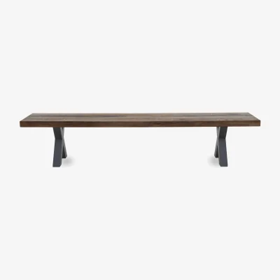 Furniture Village Bodahl - Njord Dining Bench with Metal X Shaped Legs - 300-cm - Desert