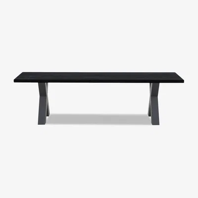 Furniture Village Bodahl - Compact Terra Dining Bench with X-Shaped Legs - 160-cm - Mocca Black