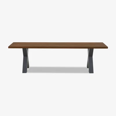 Furniture Village Bodahl - Compact Terra Dining Bench with X-Shaped Legs - 160-cm - Desert
